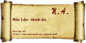 Márián András névjegykártya